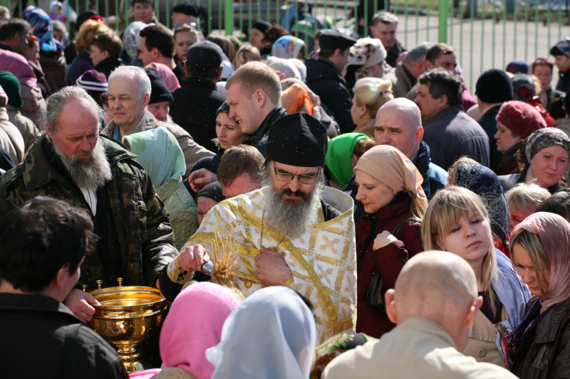 Освящение пасхальных куличей в Храме Влахернской иконы Божией Матери