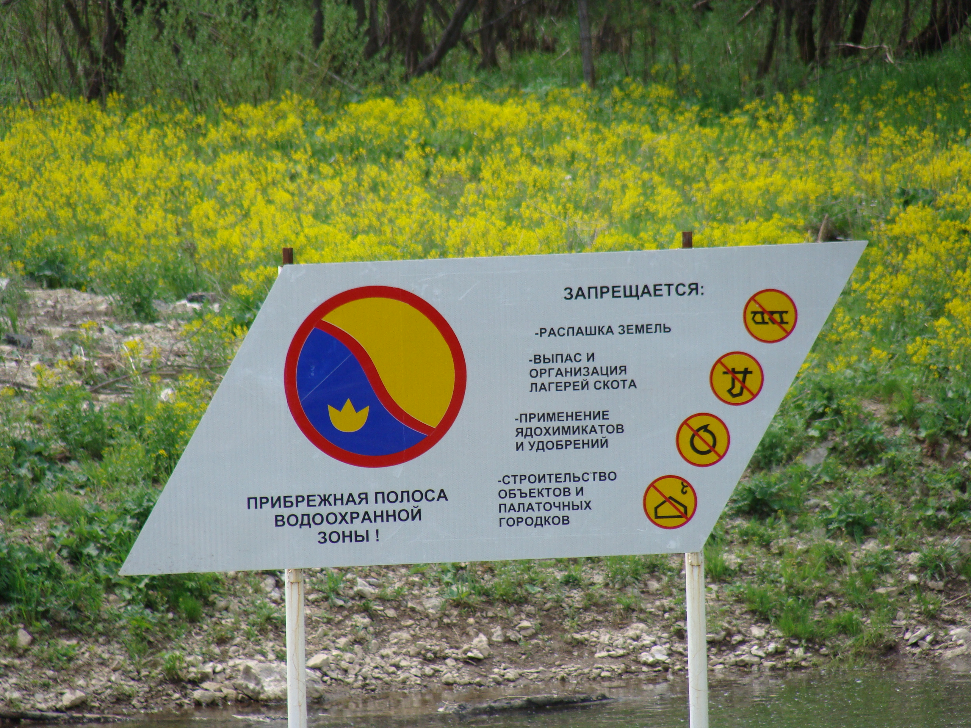 Знаки водоохранная зона и Прибрежная защитная полоса